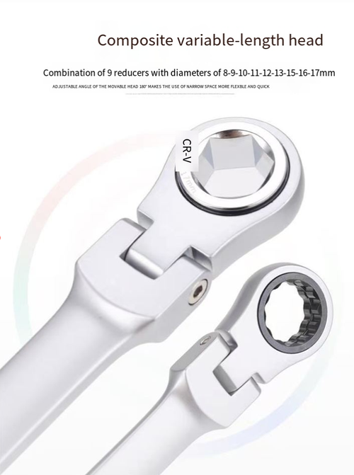 15-piece special activity type ratchet wrench barrel set, made of CR-V material, with 72 teeth bidirectional ratchet, 13 different specifications of barrels covering various scenarios, flexible operation in narrow spaces, efficient and precise disassembly and assembly of auto repair and home improvement bolts, professional and durable hardware tool