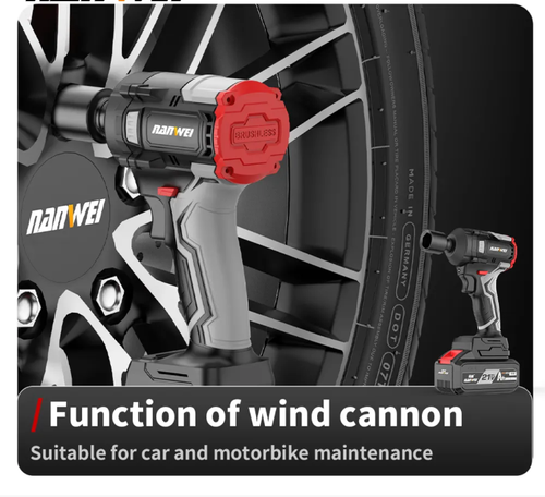 Automotive repair-grade brushless electric wrench, featuring strong brushless motor power and long lifespan, it also has functions of screwdriver, drilling, and air gun. It is versatile for various automotive repair and vehicle modification scenarios. With large torque, multiple sockets, and durable design, it is an efficiency-enhancing tool for automotive technicians, making bolt installation and removal professional and effortless!