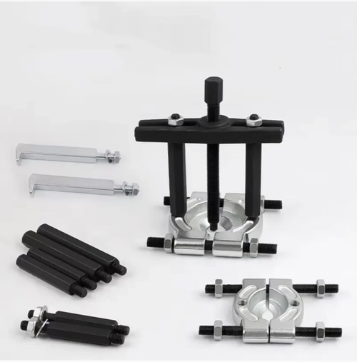 The bearing separator disassembly kit, with 14-121 pieces available in different specifications, is suitable for different-sized bearings. It is made of alloy steel and is rust-resistant and durable. The adjustable separator + ram combination ensures smooth disassembly without damaging the components. It is suitable for automotive repair, industrial maintenance, and other scenarios. It is an efficient tool for professional maintenance and DIY.