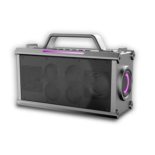 Thunderous Sound Dual-Microphone Audio System - A multi-functional party gadget that doubles as a speaker, dual-microphone karaoke device, and ambient light. It features exclusive heavy bass amplification that doubles the sound field, with rhythmic colored lights. The handle makes it portable, has sufficient battery life, and is compatible with various external playback scenarios. It saves space while providing maximum enjoyment.