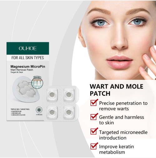 Are you too embarrassed to show your skin because of warts or moles? OLHOE magnesium needle wart removal patch. Magnesium needle + gentle formula, gently adheres to fade blemishes, thin and invisible without embarrassment. Order today and get 3 boxes for the price of 1 box (total 12 patches, 4 patches per box). Even sensitive skin can use it. Easily brighten and smooth the skin, and feel more confident when showing your skin!