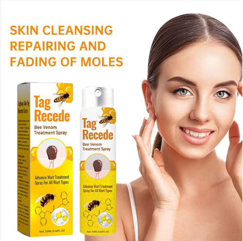 Tag Recede Bee Venom Treatment Spray, 20ML per bottle. Highly effective in removing various skin blemishes. Contains natural ingredients such as bee venom extract, safe and painless, without leaving scars. Place your order today and we will send you a total of 5 bottles. It can be used for about 3 months. Use it continuously to repair damage, deeply cleanse, and make the skin smooth again. Come and place your order now!