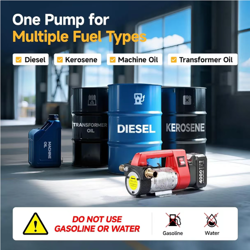 Unpowered fuel transfer pump. Equipped with a sturdy and durable nozzle, an automatic shut-off device, a 15-foot long hose, and a filter to keep the fuel clean. It can transfer up to 12 gallons of fuel in less than 30 seconds, enough to empty a 5-gallon container completely. This kit comes with a 4-amp battery and charger, allowing you to use it at any time. So this thing is amazing. Click on this video and get it right now! Because on the Temen platform, it's very affordable.