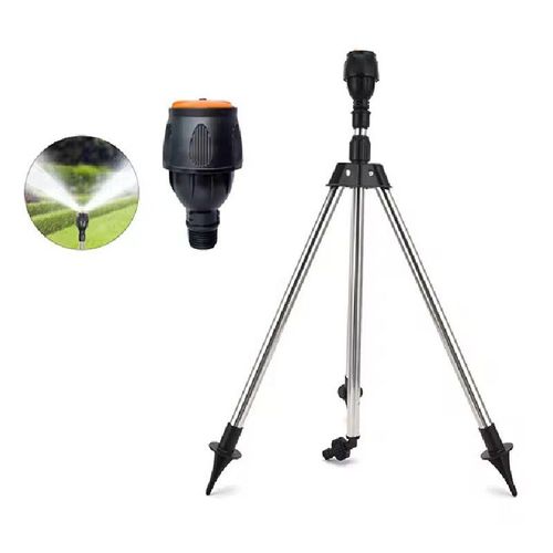 This set of McGee sprinkler tripod package is a gardening time-saver wonder: The 360° automatic rotating sprinkler evenly waters plants and flowers. The stainless steel tripod stands stably and can be adjusted for height. It comes with 4 or 6 connectors to fit multiple water pipes. Once connected, it automatically irrigates, saving water and effort. It is suitable for garden, vegetable garden and flower beds.