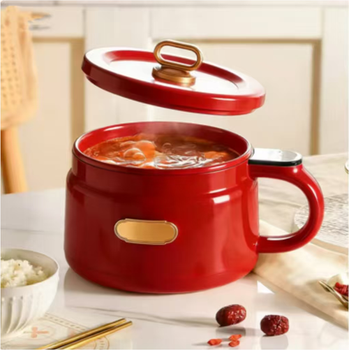 This small electric cooker is a versatile kitchen for one person: It has 6 functions that can be activated by intelligent touch control. It can be used for cooking porridge, noodles, and soup. It comes with a draining basket to separate the soup and noodles for easy cleaning. 0.5 - 24 hours reservation + 40 - 90℃ insulation. Its milky appearance is of high quality, adding a warm and cozy atmosphere to a solitary meal.