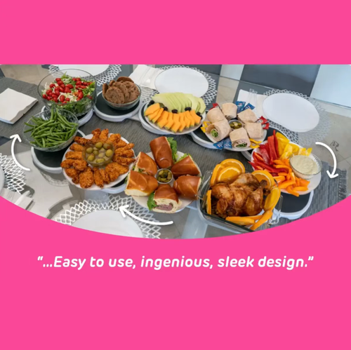 This long table rotating track turntable can be set up simply by laying out the table. It can smoothly rotate the dishes by hand. The food-grade round plates are spill-proof. Elderly and children can operate it. It is convenient to dismantle and clean and doesn't take up much space. The long table can instantly transform into a reunion table. During family dinners, every dish can be easily picked up. The dining experience is relaxed and lively.