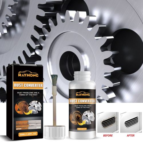 Order today and you will receive 5 bottles of the German mild and harmless organic acid formula rust remover that works quickly and effectively. It comes with a brush. This portable bottle can evenly cover stubborn rust stains with just one brush stroke. Witness the intuitive transformation from discolored and dull rust spots to clean and shiny metal texture. Easily solve the rust problems of mechanical gears and metal parts of cars, and make the annoying rust stains a thing of the past.