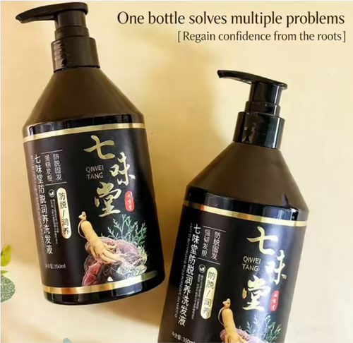 Order today and you will receive 3 bottles of the ancestral herbal ginseng essence anti-hair loss and anti-dandruff shampoo. The Qiwei Tang anti-hair loss shampoo contains herbal essence. It can strengthen the hair roots and reduce hair breakage. After washing, the hair roots will become fluffy. It is suitable for all hair types. The large-capacity bottle is sturdy and durable, and the nourishing effect on the hair can be achieved during the shampooing process.