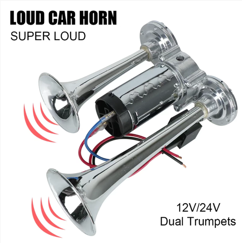 This dual-pipe car horn has a loud volume of 110DB. It is compatible with multiple vehicle models and is equipped with chrome finish for rust prevention and durability. The accessories are fully included and easy to install. The wiring is protected by relays to ensure the circuit is safe. When activated in complex road conditions, it will immediately alert you, making driving safer.