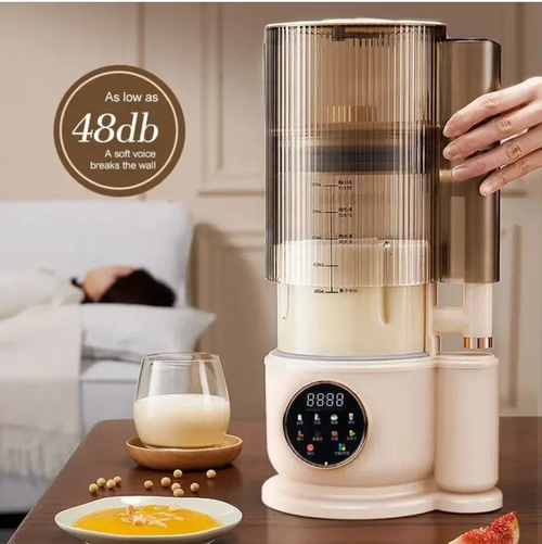 Vintage cream-style silent blender, running at a low noise level of 48dB, does not disturb sleep. With a 1500ml large capacity, it can meet the needs of the entire family. It can handle 8 functions such as making soy milk, rice porridge, and juice all at once. It supports Reservation and automatic cleaning. It is smooth and free of residue without the need for filtration. Its appearance is as exquisite as its performance. It is an ideal choice for a gentle breakfast.