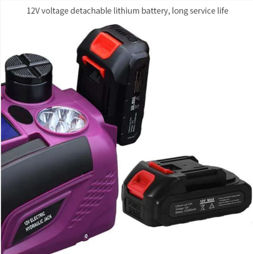 5 tons of electric hydraulic jack + wrench set. Elevate SUVs and sedans with one click. Electric wrench can tighten tire screws in just a few seconds. Equipped with LED lighting, it's clear even at night for tire replacement. Dual power supply of battery and cigarette lighter. No breakdown in critical moments. Compact and portable, saving space. Essential for safe self-driving trips. Say goodbye to the embarrassment of roadside tire replacement.