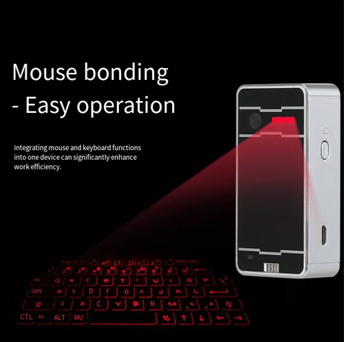 The laser projection keyboard can project an entire keyboard, allowing for precise input by integrating keyboard and mouse functions. It is compact and portable in the size of a palm, and comes with voice prompts to prevent accidental touches. It is compatible with Bluetooth 5.0 and can be used with multiple devices, meeting the needs of mobile office work such as business trips and commuting. It is a practical choice for enhancing input efficiency.