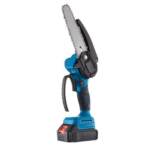 Hold the single-hand lithium battery electric saw. The lightweight design allows for single-handed operation. The wireless lithium battery eliminates constraints. The hardened alloy chain cuts quickly and is wear-resistant. The protective shield + self-locking switch is safer. It is suitable for garden trimming, camping fire preparation, etc. It is a practical choice for efficient cutting. Make the courtyard and outdoor living more convenient