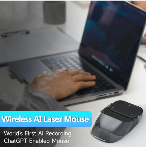 Cheerdots Quantum Leap All-Purpose Mouse: This mouse features magnetic attachment for separate use and convenient portable storage. It integrates a laser pointer, voice recording and transcription, AI assistant, and wireless functionality. It supports dual-mode connection for multiple devices, making office presentations and note-taking efficient and hassle-free. Make every presentation and recording smooth and effortless.