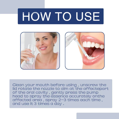 The herbal formula is gentle and non-irritating. Just one spray can quickly relieve toothache, gum swelling and oral ulcers. It is small and portable, suitable for carrying around. It is an excellent emergency oral care product for situations such as staying up late and having an upset stomach, or when wearing dentures and feeling uncomfortable.