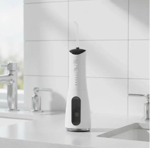 The 4-speed cleaning mode is suitable for scenarios such as sensitive gums and daily cleaning. The 360° rotating nozzle can reach deep into the gaps between teeth and the hidden corners of braces. The 300ml detachable antibacterial water tank is easy to clean and can be charged via Type-C connector for up to 30 days of use. It is compact and portable, making it an excellent companion for daily oral hygiene.