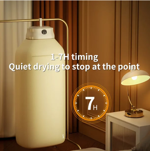 This household portable folding dryer adopts 3D hot air enveloping technology, which is highly efficient in drying clothes and protecting them, and removes musty odors. It has a large capacity to accommodate all family members' clothes. The folding design does not take up much space. It has intelligent temperature control with automatic power-off in case of overheating, operates quietly, and is suitable for renting houses and small-sized apartments.