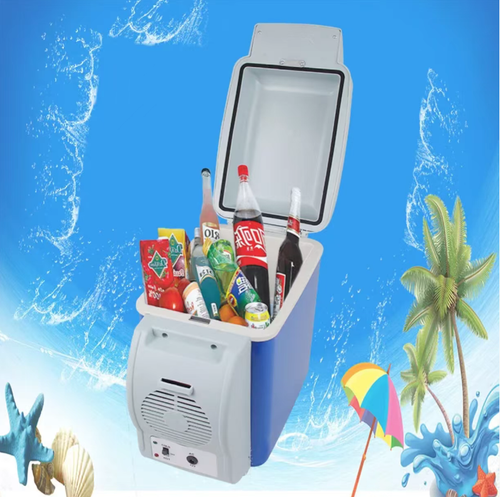 This 7.5L family car dual-purpose cold and hot mini refrigerator adopts semiconductor silent technology, allowing for a one-click switch between cooling and heating modes. It has a large capacity to hold beverages and snacks, and comes with household and vehicle power cords. It is portable and easy to store, suitable for home use, office work, and self-driving camping. It can meet all your cold and warm needs throughout the year.