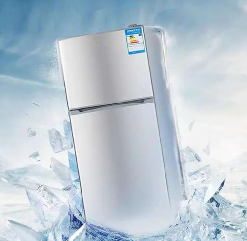 This household double-door refrigerator adopts the air-cooling and frost-free technology, eliminating the need for manual defrosting. The ingredients will not get mixed odors. It has a first-level energy efficiency and saves electricity. It operates quietly without disturbing sleep. The dual-door compartmentalized storage is scientifically designed. The compact body is suitable for small-sized apartments, making it an ideal choice for fresh food storage in small spaces.