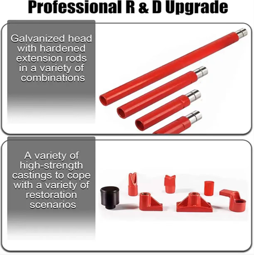This 4-ton sheet metal separation jack, equipped with powerful hydraulic power, can precisely lift and support dented and deformed car bodies. The multi-specification accessory set is suitable for various repair scenarios. Made of high-carbon steel, it is durable and robust. The complete set of tools is portable and easy to store. It is a professional and efficient tool for car body shape repair and accident vehicle reshaping.
