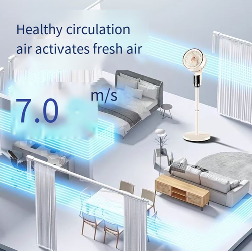 This 360° intelligent air conditioning circulation fan can rotate in all directions, with a 10-meter ultra-long air delivery range. It can quickly achieve air circulation throughout the entire house. The silent motor operates quietly with low noise. It supports touch control and remote control, and has three adjustable height settings. It also has functions of fragrance and mosquito repellent. It is a cool and wonderful item for home use in summer.