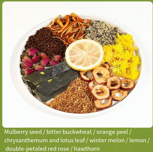 Order today and you will receive 5 bags. Each bag contains 20 small packages, totaling 100 small packages. Each small package is 5g of the high-end coach-recommended traditional Chinese medicine formula light body winter melon and lotus leaf tea. This tea has a gentle nourishing effect. It helps reduce oil secretion, promote urination and eliminate dampness. The individual tea bags are convenient for brewing and do not contain added sugar. It will help you easily achieve a slender figure.