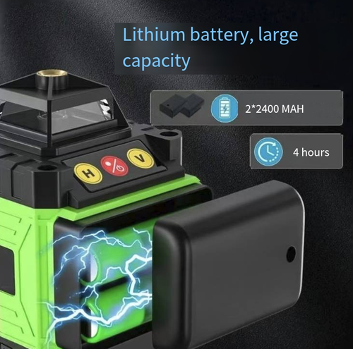 This 16-line green light level gauge features an imported green light source, which is clearly visible in strong light. It has 16 lines of coverage for all directions and is suitable for various processes such as wall construction and tile installation. The automatic leveling is precise and stable. Combined with a long-lasting battery and a complete set of accessories, it is an efficient and precise assistant for home renovation and construction.