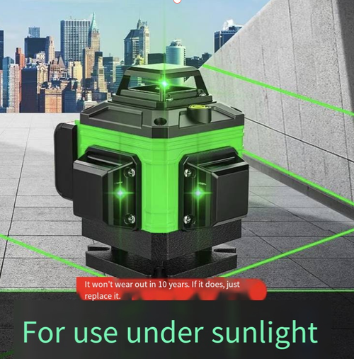 This 16-line green light level gauge features an imported green light source, which is clearly visible in strong light. It has 16 lines of coverage for all directions and is suitable for various processes such as wall construction and tile installation. The automatic leveling is precise and stable. Combined with a long-lasting battery and a complete set of accessories, it is an efficient and precise assistant for home renovation and construction.