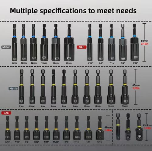 This 80-piece integrated magnetic impact nut wrench set features built-in strong magnetic adhesion to prevent falling off, and is forged from high-carbon steel for excellent shock resistance and durability. The full range of socket heads covers various scenarios, and the portable storage box is neatly organized and easy to carry, making it a reliable tool for efficient disassembly and assembly in automotive repair, mechanical maintenance, and DIY.