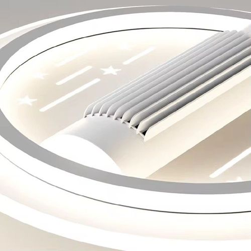 This circular fan ceiling lamp combines lighting and cool breeze into one. The fan blades are invisible and safe. The LED light is soft and good for eyes, with multiple adjustment settings. The gentle breeze circulates without direct blowing. The simple design is suitable for the entire house. It supports intelligent control, is energy-saving and quiet, and is the preferred choice for enhancing home comfort.