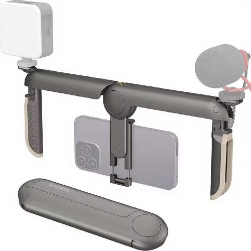 This Smog Fold folding expansion frame is specially designed for mobile video creators. The hands-free holding design ensures stable shooting without shaking, and the folding structure makes it portable and easy to store. It is equipped with a variety of expansion interfaces, allowing for the connection of professional equipment such as microphones and lighting fixtures. It is an efficient and professional companion for shooting vlogs and documentaries with a mobile phone.