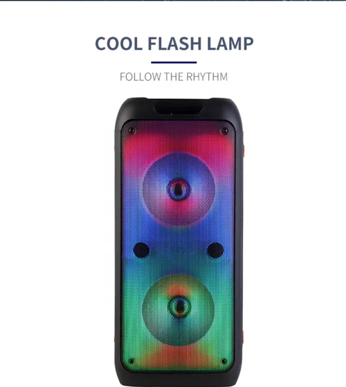 This dual 8.5-inch Bluetooth speaker features powerful dual units, 360° surround sound effect, and strong sound penetration. It comes with a built-in dynamic flame effect that sways with the rhythm. It supports microphone karaoke and multi-device connection. It is portable and durable, making it an excellent atmosphere enhancer for square dancing and party karaoke. Let every note of music become a passionate celebration, and infuse the outdoor life with endless vitality.
