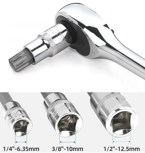 This 60-piece S2 pressure sleeve kit includes three types of drive interfaces, and is compatible with various types of sleeves and hexagonal, T-shaped, etc. drill bits in both metric and imperial systems. Made of S2 alloy steel and chromium-vanadium steel, it fits precisely without slipping, is portable and easy to store. It is a professional and efficient tool for automotive repair and machine maintenance.