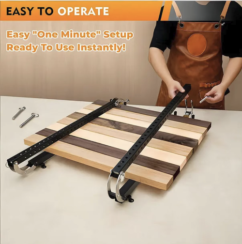 This 24-inch panel clamp comes in a two-piece set and features a parallelogram-shaped clamping structure. It evenly applies pressure to prevent the edges from warping and can be quickly installed in one minute. It is an efficient tool for woodworkers to assemble panels and create smooth and seamless furniture. Make each piece of woodboard fit perfectly, infusing the wooden artworks with exquisite texture.