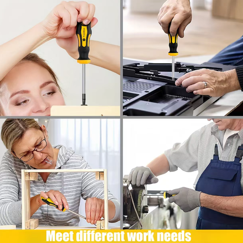 This 43-piece magnetic screwdriver set covers all scenarios for maintenance and is fully compatible with various situations. The strong magnetic tip has a stable adhesion and won't slip off. The chrome-vanadium steel material is durable and sturdy. The ergonomic handle provides a comfortable operation. It is also equipped with a custom storage box, making it convenient for storage and preventing loss. It is an all-in-one tool suitable for household maintenance and DIY projects.