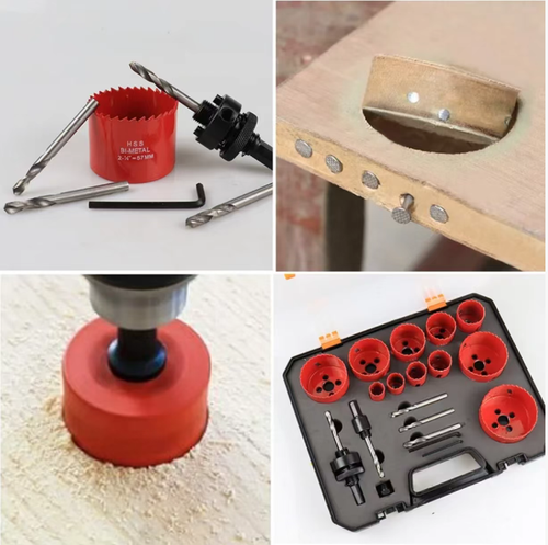 This 19-piece double-metal perforating tool set covers a full size range of 19-68mm. The double-metal teeth are sharp and durable, suitable for perforating various materials such as wood, PVC pipes, and gypsum boards. It comes with a professional connecting rod, center drill, and a portable storage box. It is an all-in-one perforating tool for pipe installation, DIY woodworking, and construction projects. It breaks through the limitations of perforation.