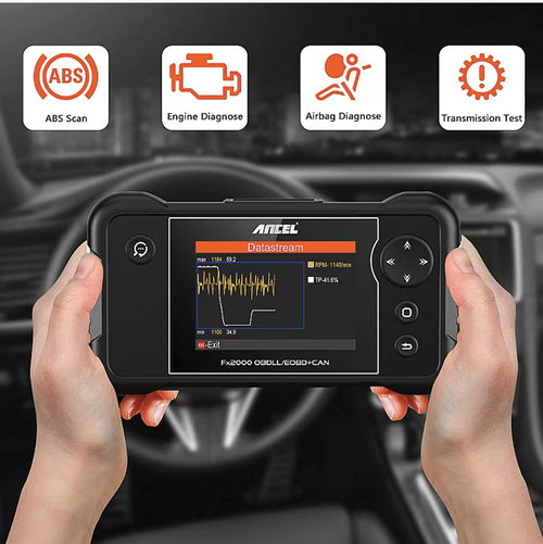 The ANCEL FX2000 automotive diagnostic tool supports the diagnosis of four systems: engine, transmission, ABS, and airbags. It can read and clear fault codes, view real-time data streams, and is compatible with all vehicle models and protocols. The operation is simple and plug-and-play. It is a professional-level automotive detection tool for auto mechanics and car owners to perform DIY repairs. Guard the safety of every journey