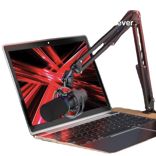 This RGB dynamic diaphragm USB microphone features a heart-shaped directional pickup that eliminates background noise and delivers clear and full human voices. The RGB ambient light enhances the atmosphere. It is USB plug-and-play and compatible with multiple devices. The included cantilever stand and shockproof frame make it a professional audio recording tool for streamers, esports team members, and voice recording and dubbing purposes.