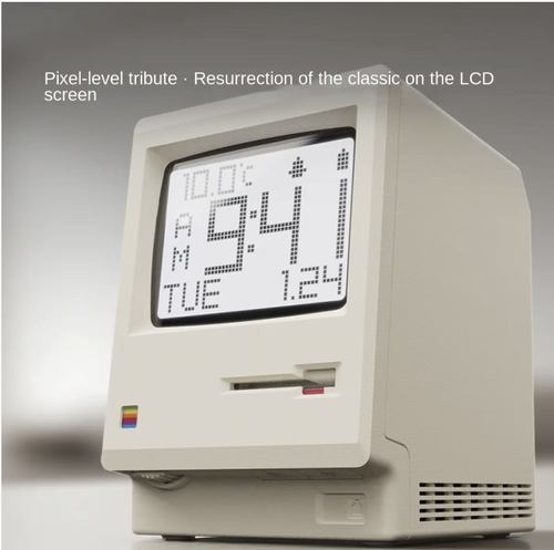 The Wild Leopard Maclock Macintosh alarm clock replicates the classic Macintosh retro design. The rainbow logo is highly recognizable. The screen features a gentle smiling face greeting, precise timekeeping, multi-functional timing, and long-lasting battery life. It is not only a practical alarm clock but also a tech-themed desktop decoration. It is an excellent gift for nostalgic friends. Make every minute meaningful and accompany you to start a wonderful day.