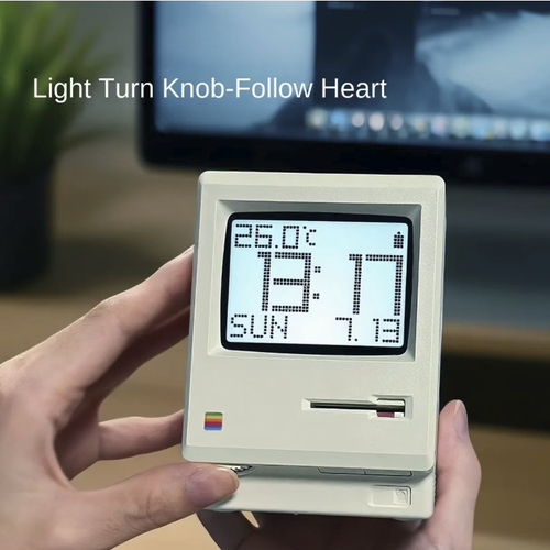 The Wild Leopard Maclock Macintosh alarm clock replicates the classic Macintosh retro design. The rainbow logo is highly recognizable. The screen features a gentle smiling face greeting, precise timekeeping, multi-functional timing, and long-lasting battery life. It is not only a practical alarm clock but also a tech-themed desktop decoration. It is an excellent gift for nostalgic friends. Make every minute meaningful and accompany you to start a wonderful day.