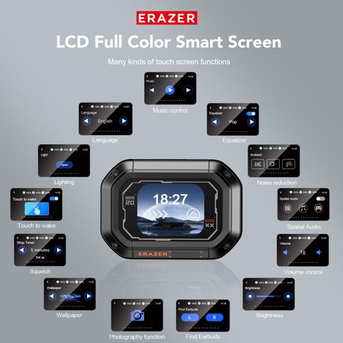 This high-performance headset is equipped with an LCD touchscreen and adopts an innovative phone-free control design, integrating music control, noise reduction adjustment and language switching functions. It has built-in multilingual translation to support real-time face-to-face talks, works with an APP for precise sound tuning, and provides 40 hours of long battery life with fast charging, making it an ideal all-round audio partner for commuting, sports and business.