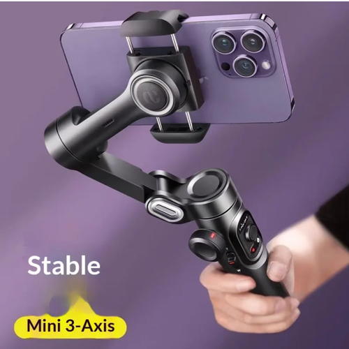Three-axis mobile stabilizer, intelligent three-axis anti-shake function, AI face tracking, supports various shooting modes, foldable for portability and easy carrying, long battery life suitable for travel shooting, Vlog, live streaming and other scenarios, can easily capture smooth and stable movie-like images, it is an essential tool for mobile creative work. It is also an excellent assistant for enhancing the quality of videos.