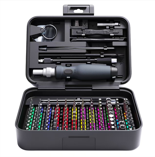 132 Unified Multi-functional Screwdriver Set, covers all types of screws with full range of bits. High-strength alloy steel is durable and does not slip. Ergonomic handle is comfortable and saves effort. Combined with extension rods, it is suitable for narrow spaces. The classified storage box is neat and portable. It is an all-purpose repair tool for household use, digital repair, and DIY. Easily handle various repair challenges.