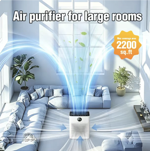 Home pet air purifier, specially designed for pet-owning families. It efficiently absorbs pet dander and hair, and is equipped with a dual filtration system to remove odors and allergens. With intelligent digital display and multiple adjustment settings, it is quiet and low-noise. It is the ultimate air purification device for pet-owning families to get rid of pet dander odors. Make pet-owning life more refreshing and comfortable