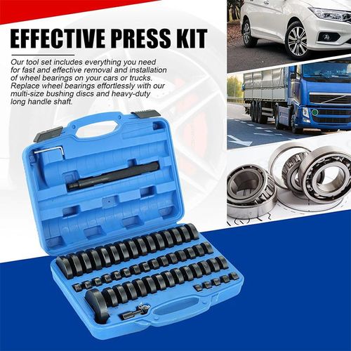 52-Piece Bearing Oil Seal Removal and Installation Tool Kit, Universal Wheel Hub Bearing Press Puller Set, Professional Automotive Repair Tools for Bearing Extraction, Installation, Bushing Pressing, Oil Seal Replacement and Suspension Maintenance, Heavy Duty Steel Construction, Wide Compatibility with Most Cars, SUVs and Light Trucks, Complete Mechanic Tool Set for Garage, Workshop and Daily Vehicle Repair and Maintenance Work, Easy to Use and Store