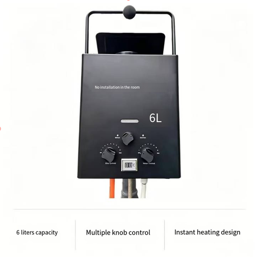 This 6L outdoor portable gas water heater does not require indoor installation. It has a portable design for easy carrying. Gas-driven without the need for electricity connection. It has a 6L large flow rate and constant temperature water output. Winter and summer modes are adjustable. The dual knobs provide precise temperature control. It is suitable for camping, RVs, and other scenarios, allowing you to enjoy free hot water outdoors.