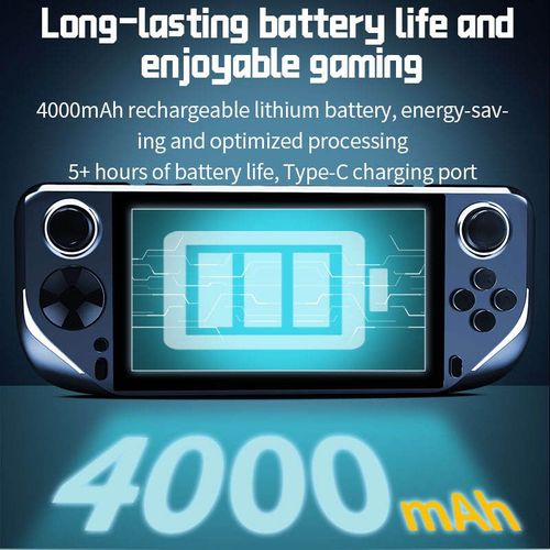 Retro E6 Handheld Game Console, 5-inch full-fit HD screen, Android system, supports PSP, arcade and other classic games. Esports-level buttons for smooth control, two-player mode available. Ultra-slim, compact and highly portable, easy to carry in pocket. Perfect for commute, business trip, travel and outdoor entertainment. Built-in big battery, also works as power bank. Lightweight & portable, long battery life, all-in-one retro gaming console for on-the-go play.