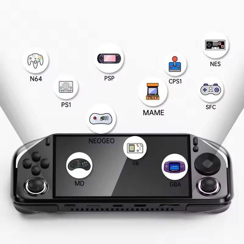 Retro E6 Handheld Game Console, 5-inch full-fit HD screen, Android system, supports PSP, arcade and other classic games. Esports-level buttons for smooth control, two-player mode available. Ultra-slim, compact and highly portable, easy to carry in pocket. Perfect for commute, business trip, travel and outdoor entertainment. Built-in big battery, also works as power bank. Lightweight & portable, long battery life, all-in-one retro gaming console for on-the-go play.
