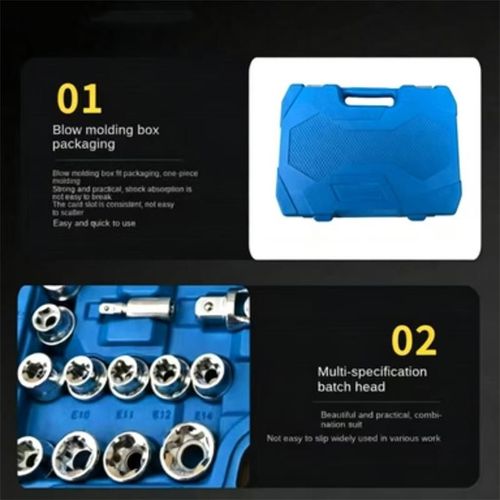 Complete Hardware Tools Set Auto Repair Machine Repair Household 94Pcs Ratchet Wrench Socket Factory Direct Multifunctional Maintenance Kit Home Car Repair Industrial Grade High Strength Durable Socket Bit Set General For Auto Maintenance Disassembly Large Medium Small Fly Wrench Quick Release Home Water Electric Installation Woodworking Drilling Car Motorcycle Bicycle Repair High Quality Steel Durable Easy Storage Factory Supply Cost-Effective Practical Tool Set