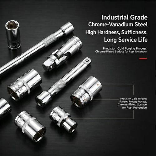 Complete Hardware Tools Set Auto Repair Machine Repair Household 94Pcs Ratchet Wrench Socket Factory Direct Multifunctional Maintenance Kit Home Car Repair Industrial Grade High Strength Durable Socket Bit Set General For Auto Maintenance Disassembly Large Medium Small Fly Wrench Quick Release Home Water Electric Installation Woodworking Drilling Car Motorcycle Bicycle Repair High Quality Steel Durable Easy Storage Factory Supply Cost-Effective Practical Tool Set